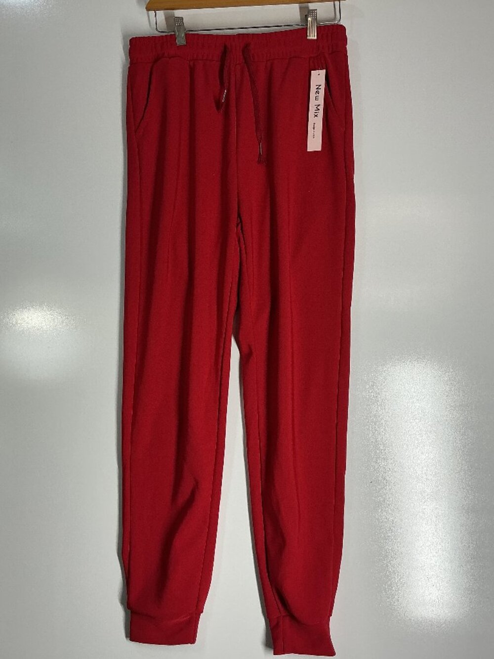 New Mix Buttery Soft Stretch Jogger Pants Red XL Drawstring Side Pockets NWT - Picture 6 of 8